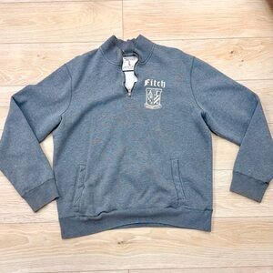 Abercrombie & Fitch Men's Gray Quarter-Zip Sweatshirt